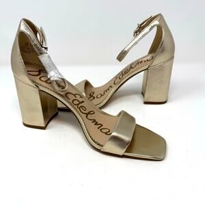 NEW Sam Edelman Daniella Gold Metallic Sandals 9.5 Leather Glam Coquette Party